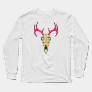 Floral Deer Skull Long Sleeve T-Shirt